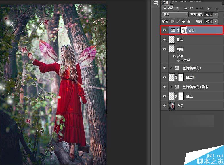 Photoshop调出森林人像唯美的童话场景效果,PS教程,思缘教程网