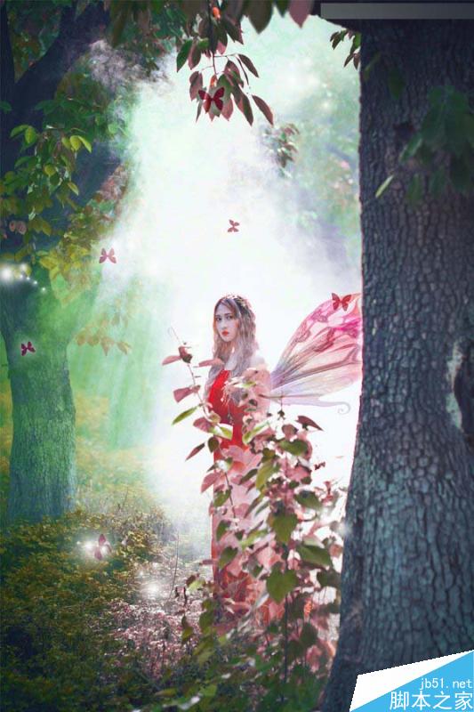 Photoshop调出森林人像唯美的童话场景效果,PS教程,思缘教程网