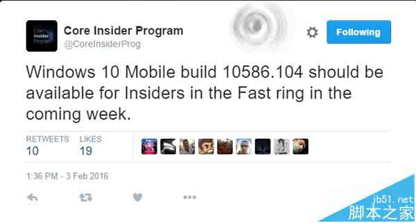 Win10 Mobile预览版10586.104或是下一个累积更新