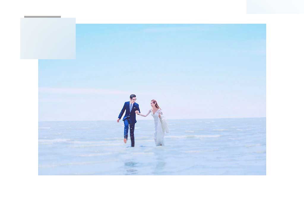 Photoshop调出海边婚片蓝色通透效果图,PS教程,思缘教程网