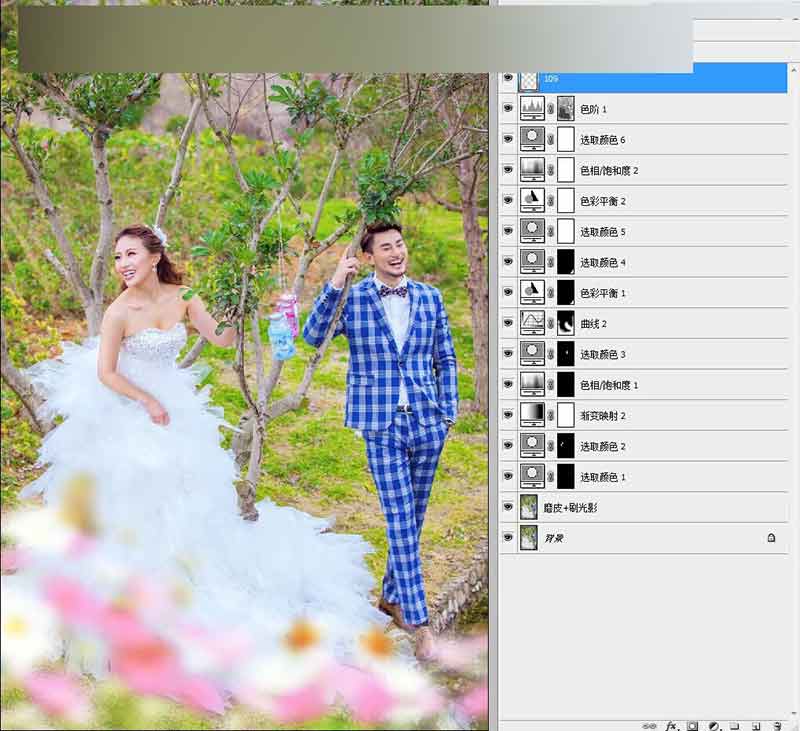 Photoshop调出灰蒙蒙外景婚片清新色调,PS教程,思缘教程网