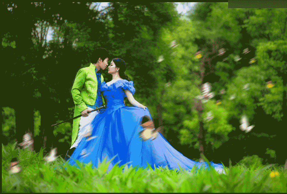 Photoshop调出外景婚片春季清新效果图,PS教程,思缘教程网