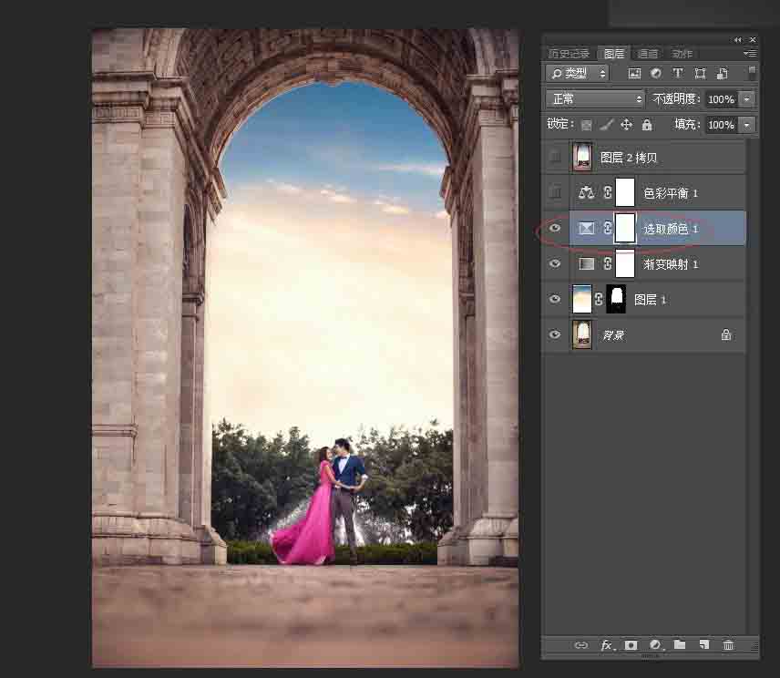 Photoshop调出建筑婚纱外景质感唯美效果,PS教程,思缘教程网