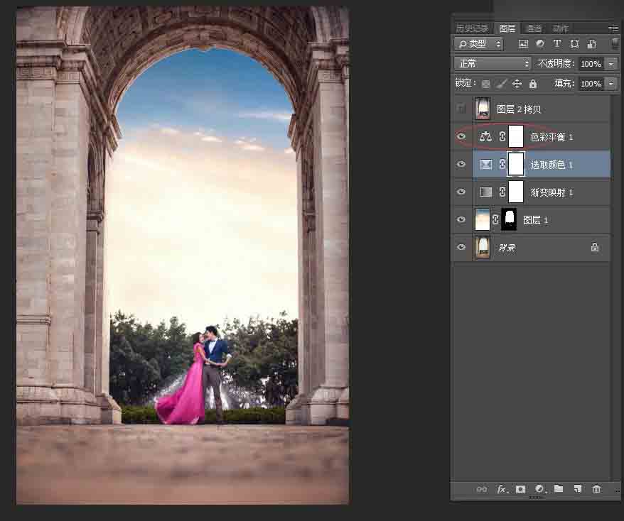 Photoshop调出建筑婚纱外景质感唯美效果,PS教程,思缘教程网