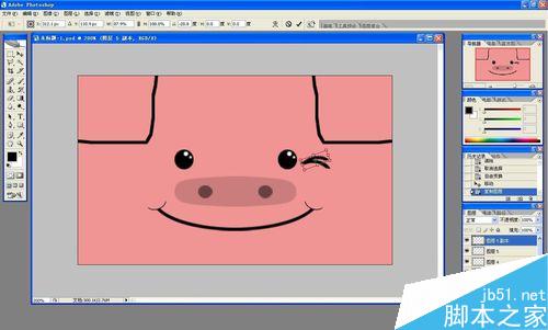 用ps制作QQ表情GIF动态图之方脸猪wink
