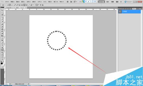 PS简单绘制一个虚线圆
