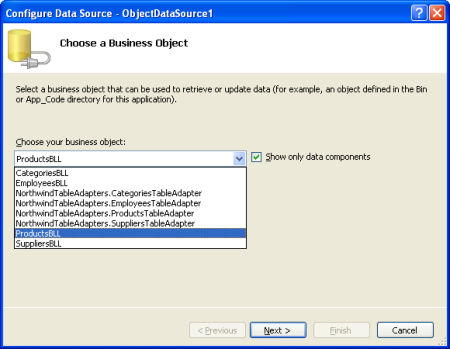 在ASP.NET 2.0中操作数据之四：使用ObjectDataSource展现数据