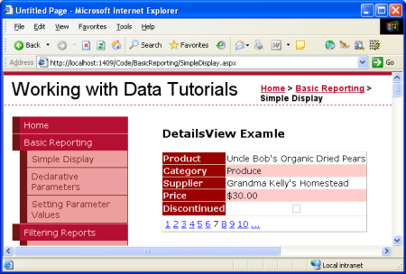 在ASP.NET 2.0中操作数据之四：使用ObjectDataSource展现数据