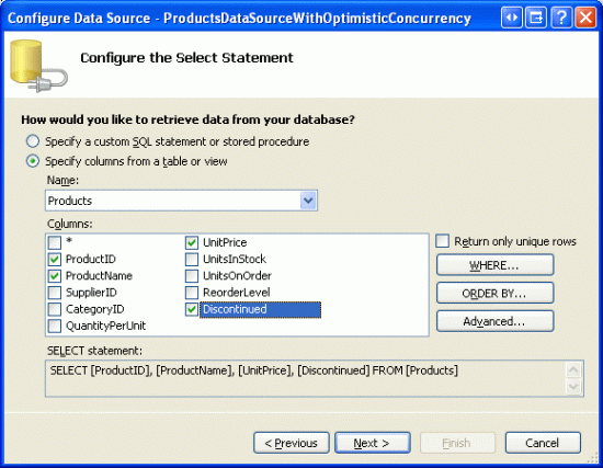 在ASP.NET 2.0中操作数据之四十八：对SqlDataSource控件使用开放式并发