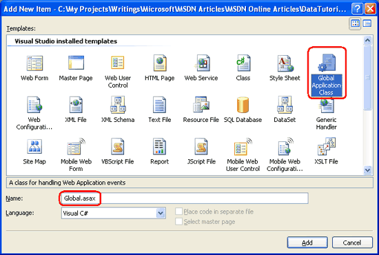 在ASP.NET 2.0中操作数据之五十八：在程序启动阶段缓存数据