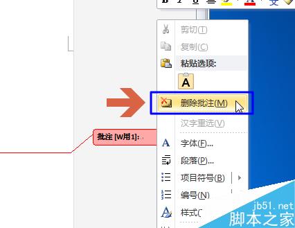 word2010文档右侧包含修改内容的注释修订框