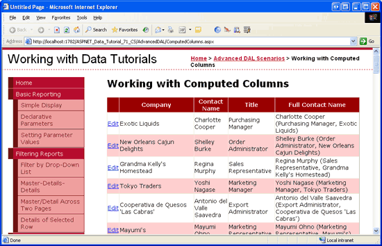 在ASP.NET 2.0中操作数据之六十九：处理Computed Columns列