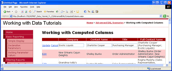 在ASP.NET 2.0中操作数据之六十九：处理Computed Columns列