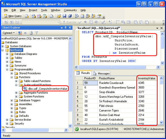 在ASP.NET 2.0中操作数据之七十四：用Managed Code创建存储过程和用户自定义函数(下部分)