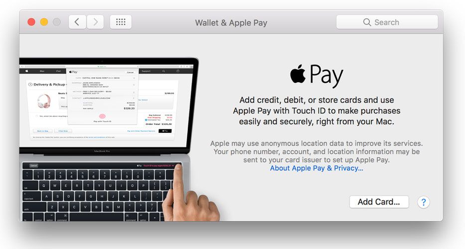苹果全新MacBook Pro上添加指纹和银行卡的使