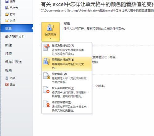 windows7系统下给WROD2010设置打开密码的步骤6