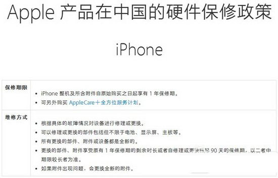 iphone7保修多长时间 苹果iphone7保修政策详