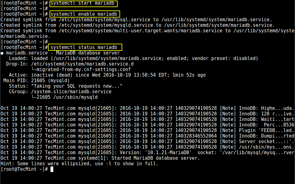 如何在CentOS 7 上安装和安全配置MariaDB 1