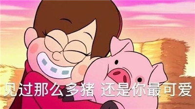 粉色小猪猪的凝视QQ表情见过那么多猪还是哭笑微信表情图片