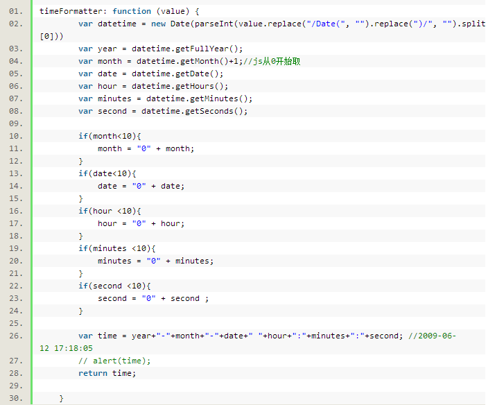 JavaScript转换数据库DateTime字段类型方法_