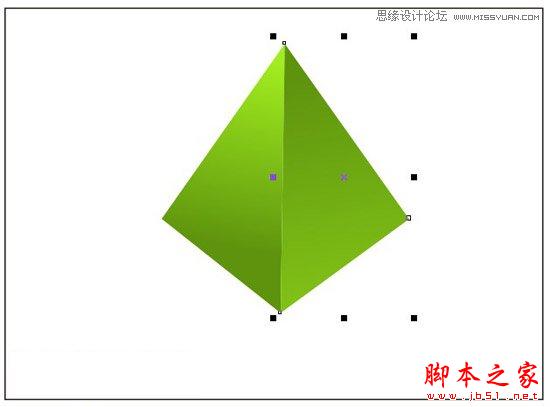 填充效果如图所示 步骤三,利用同样的方法来绘制二个三角形并进行