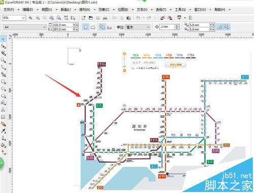 CorelDRAW X4怎么绘制深圳地铁线路图?_CorelDraw教程_平面设计_脚本之家