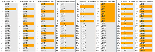 CSS3 :nth-child