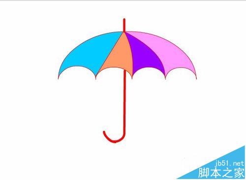 flash怎么绘制一把彩色的雨伞?