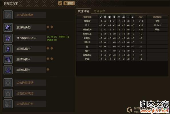 怪物猎人OL双刀玩家的几种配装推荐