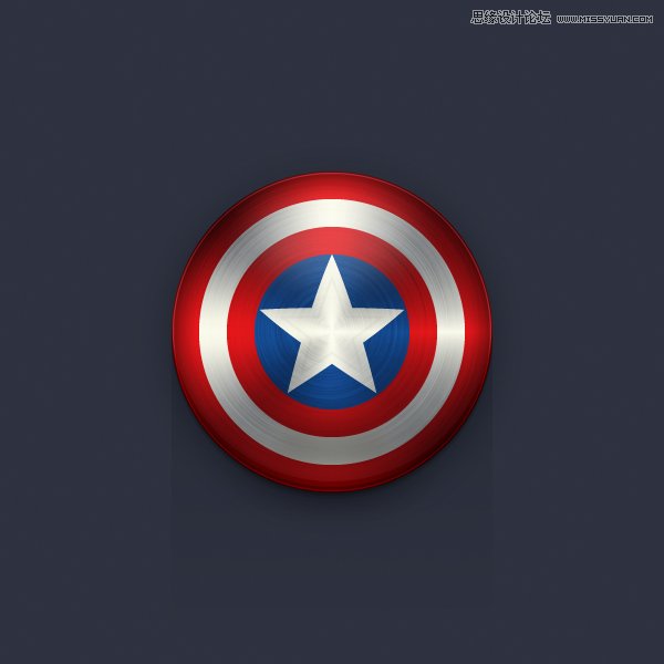 Illustrator绘制立体逼真的美国队长盾牌图标_Illu