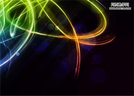 photoshop 非常漂亮的强烈光流特效效果