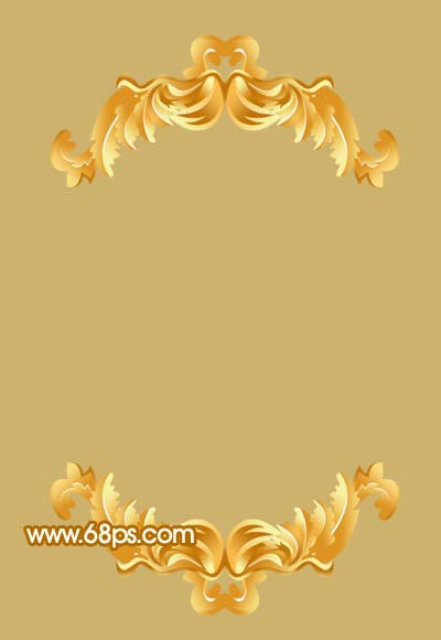 Photoshop 一款漂亮的金色花纹相框
