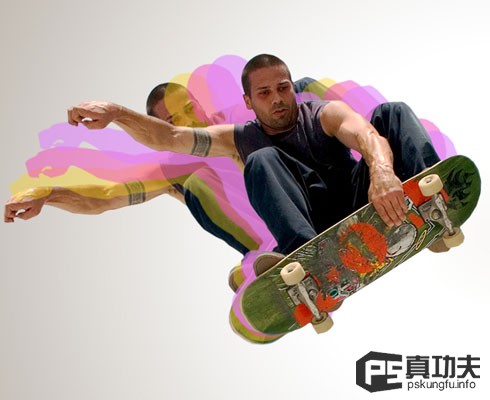Photoshop 绚丽动感的滑板运动海报