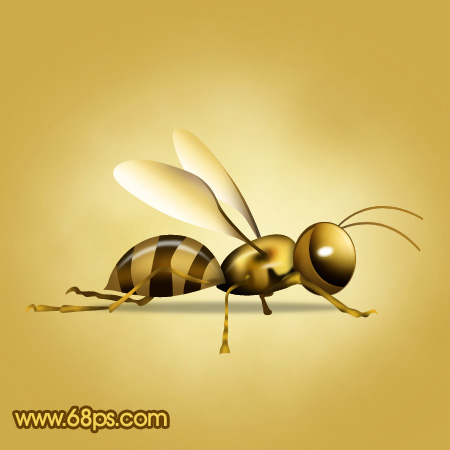 Photoshop 一只可爱的卡通小蜜蜂