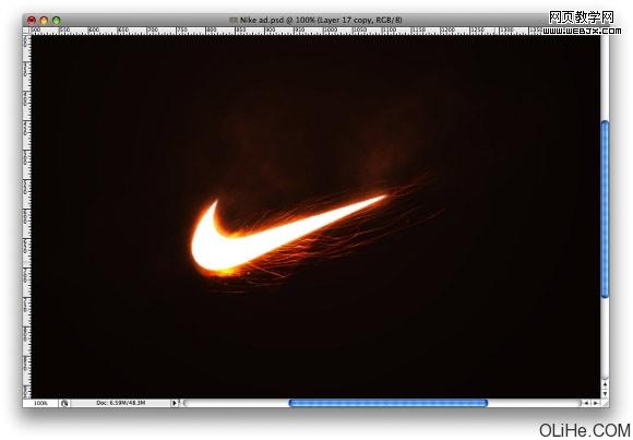 photoshop 绘制火焰nike标志教程