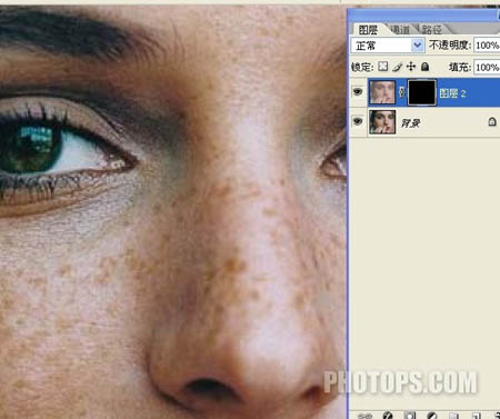 photoshop 自定义图案给多斑的人物磨皮
