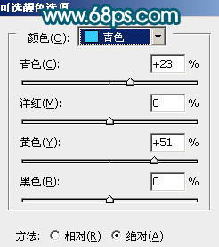 ps调色教程 外景人物照片柔和的青黄色