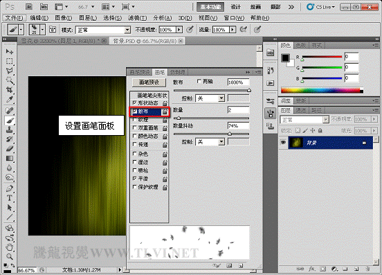 Photoshop CS5点状形态画笔打造炫彩雪花
