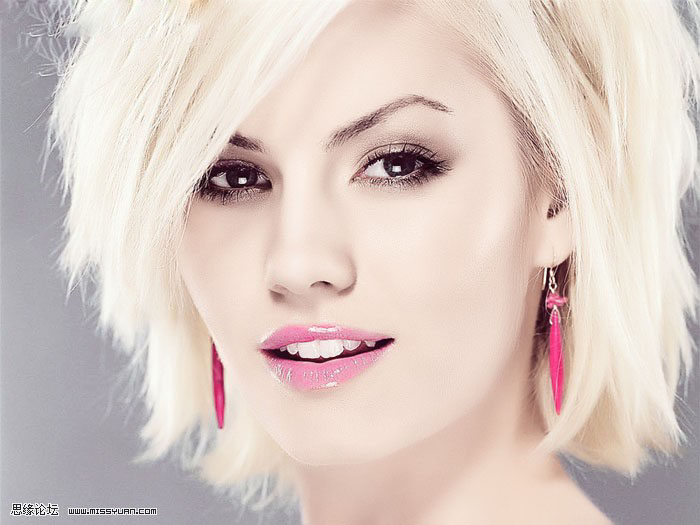 photoshop将美女头像调出纯美的淡紫色_脚本之家