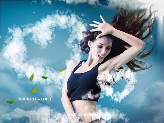 Photoshop为照片添加可爱的心形云彩效果