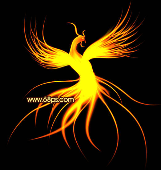 Photoshop打造出一只绚丽高光的火凤凰效果_脚本之家