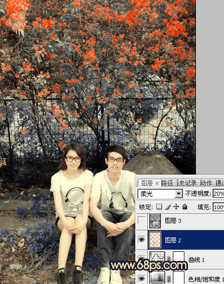 photoshop 影楼经典蓝黄色图片调色方法