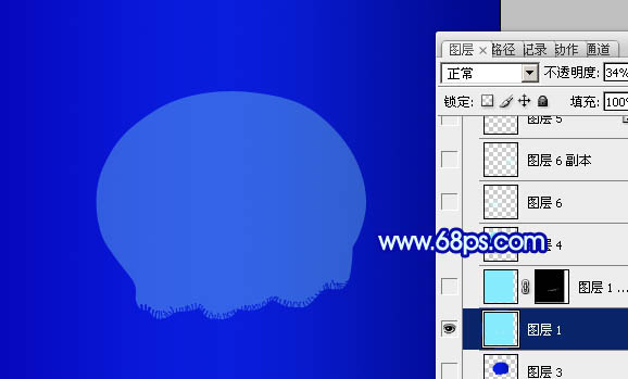 Photoshop制作出漂亮的透明高光水母图片
