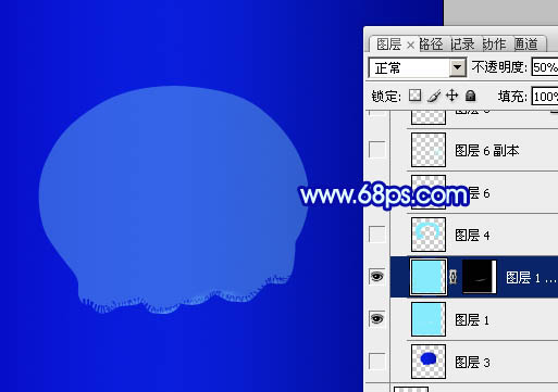 Photoshop制作出漂亮的透明高光水母图片