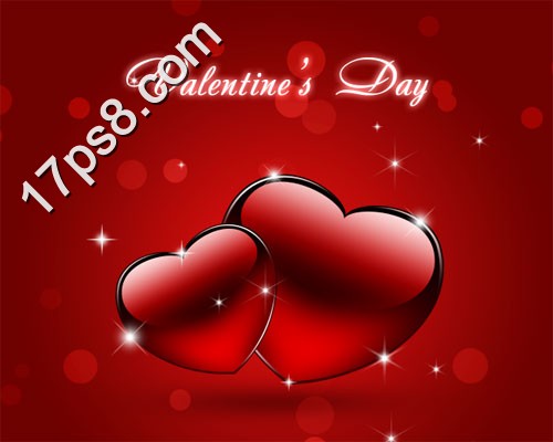 photoshop设计制作出2012情人节红色心形壁纸