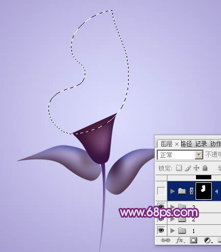 Photoshop设计制作出漂亮的紫色3D马蹄莲花朵