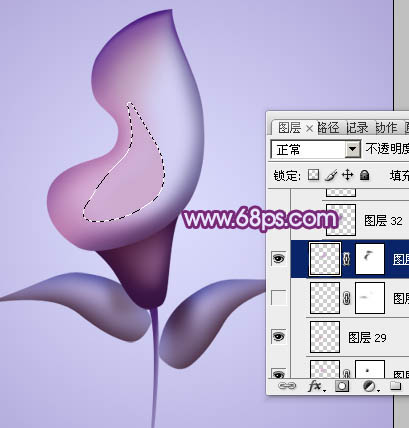Photoshop设计制作出漂亮的紫色3D马蹄莲花朵