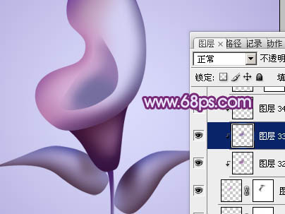 Photoshop设计制作出漂亮的紫色3D马蹄莲花朵