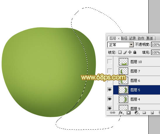 Photoshop制作出一个漂亮的青色大苹果