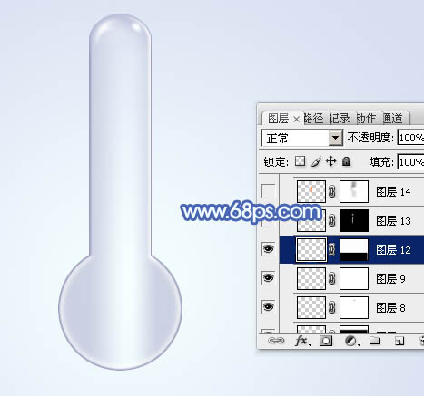Photoshop设计制作出一个精致的玻璃温度计图标